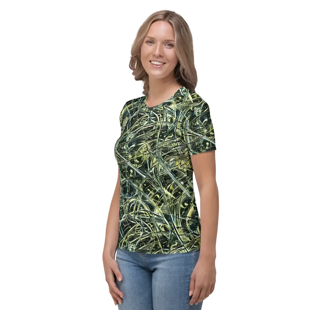 Botanical Machine on Women's Crew Neck T-Shirt — Left