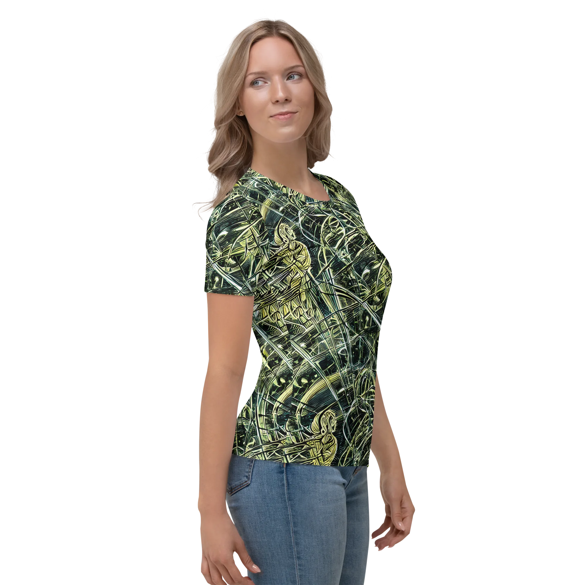 Botanical Machine on Women's Crew Neck T-Shirt — Right