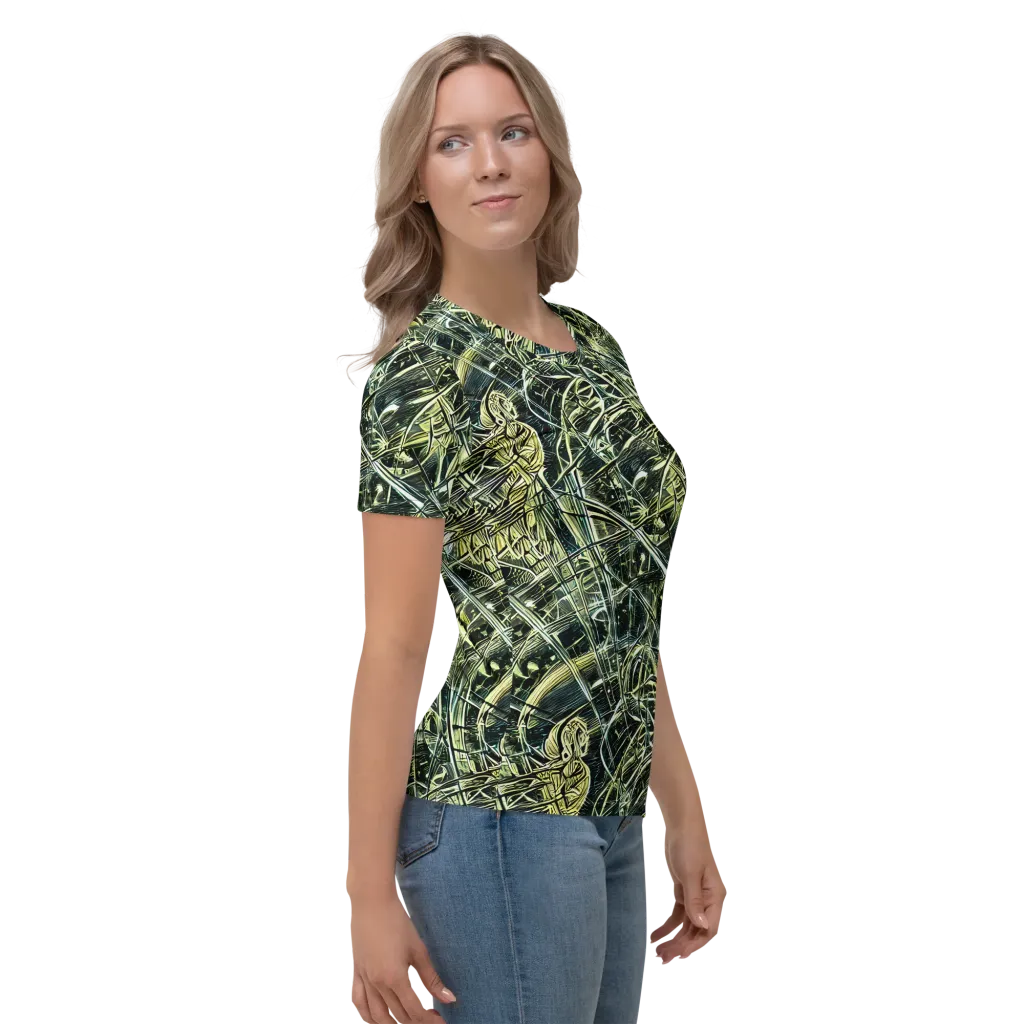 Botanical Machine on Women's Crew Neck T-Shirt — Right