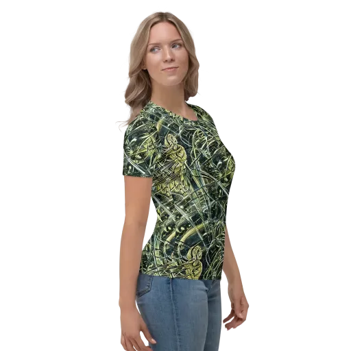 Botanical Machine on a Women's Crew Neck T-Shirt