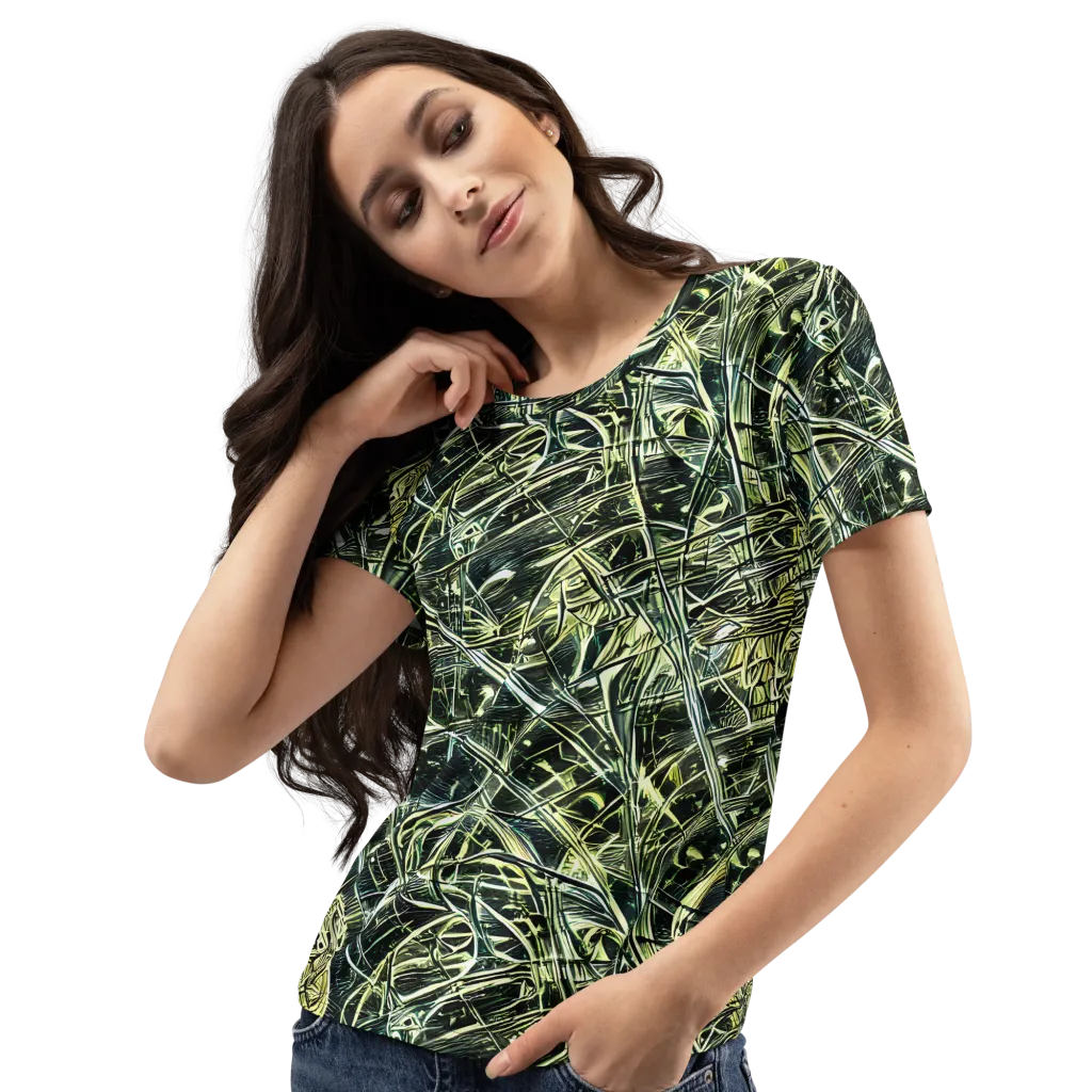Botanical Machine on Women's Crew Neck T-Shirt — Left Front