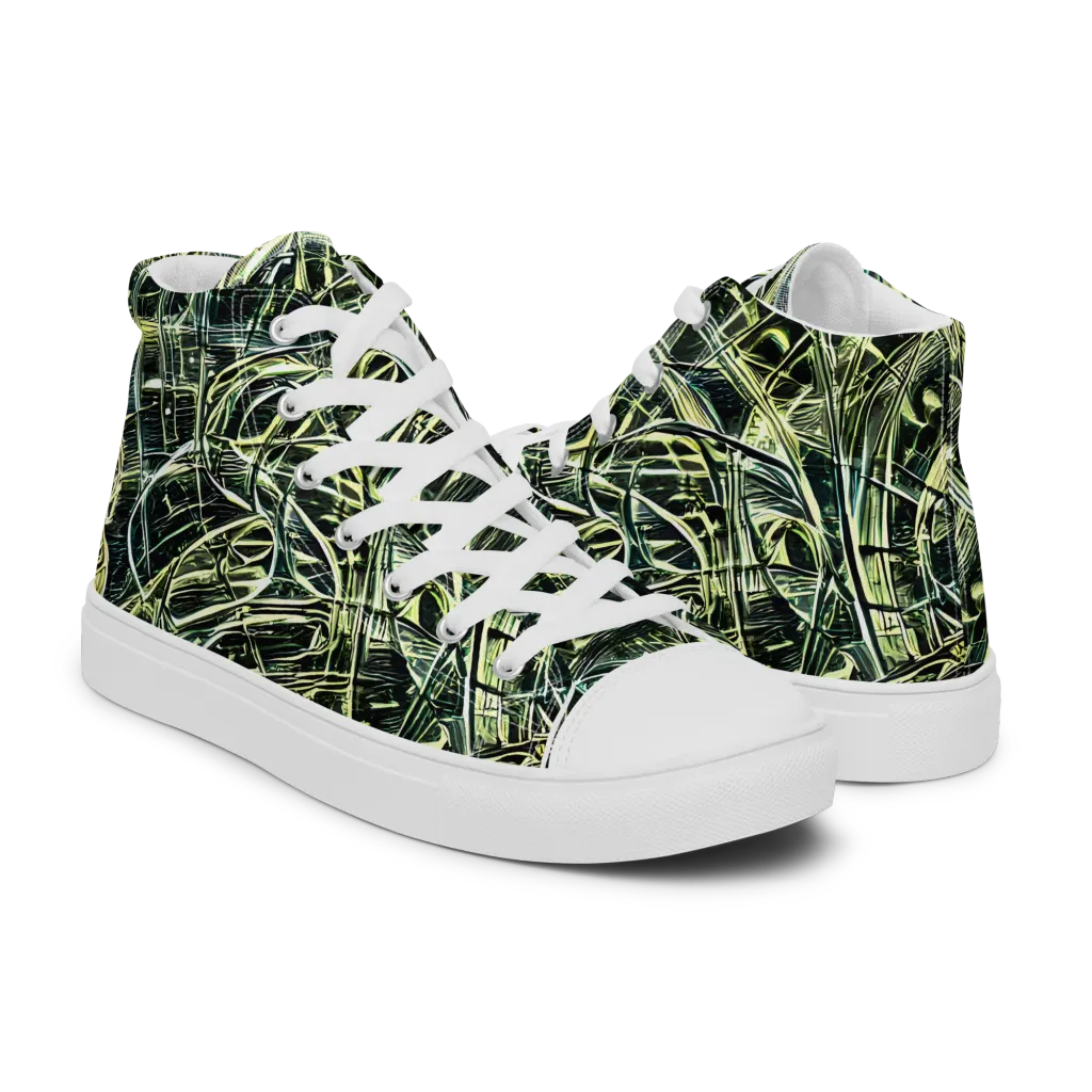 Botanical Machine on Women's High Top Canvas Shoes — Right