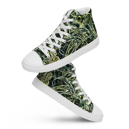 Botanical Machine on a Women's High Top Canvas Shoes