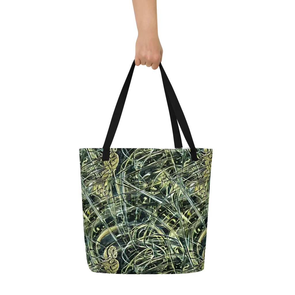 Botanical Machine on Large Tote Bag W/ Pocket — Front