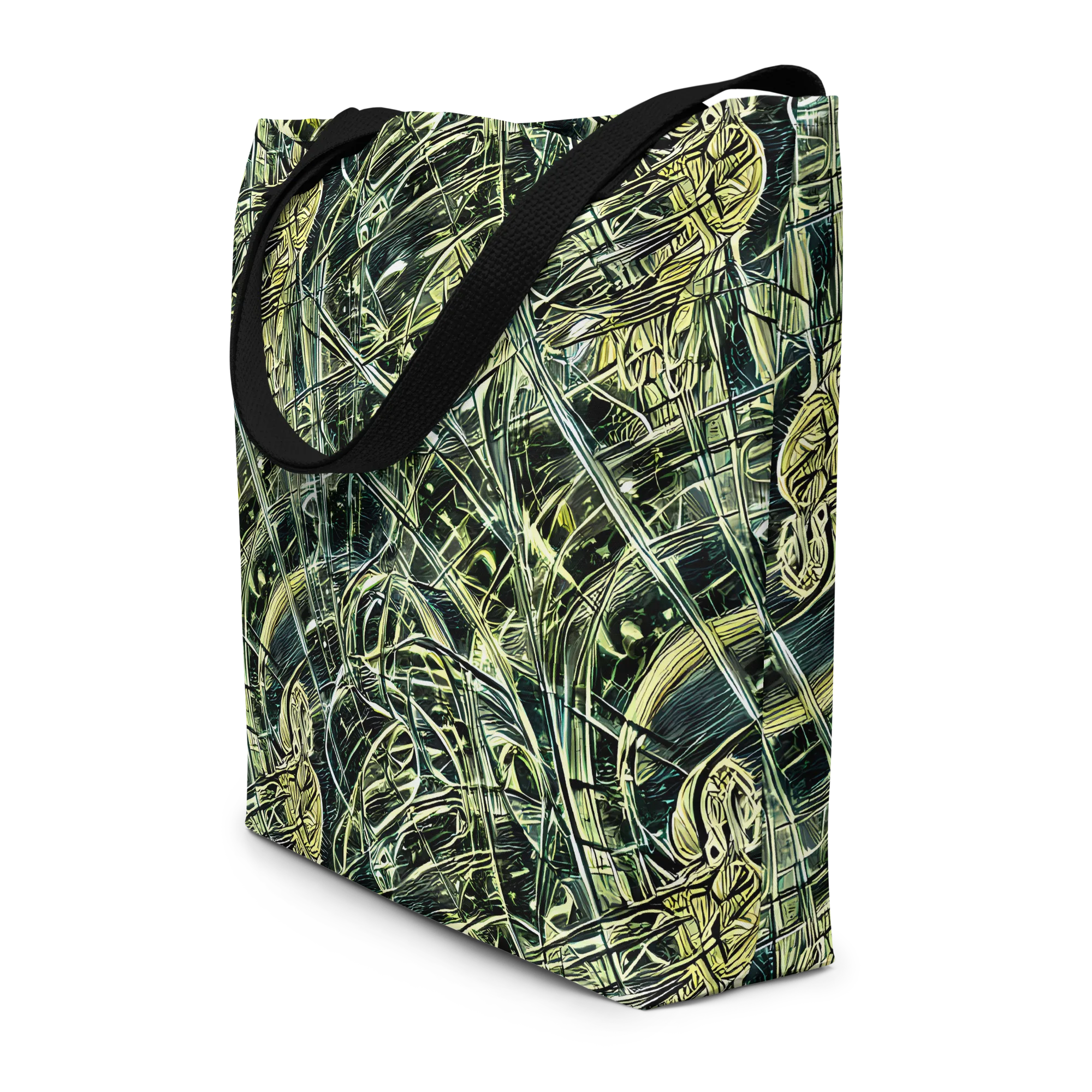 Botanical Machine on Large Tote Bag W/ Pocket — Front