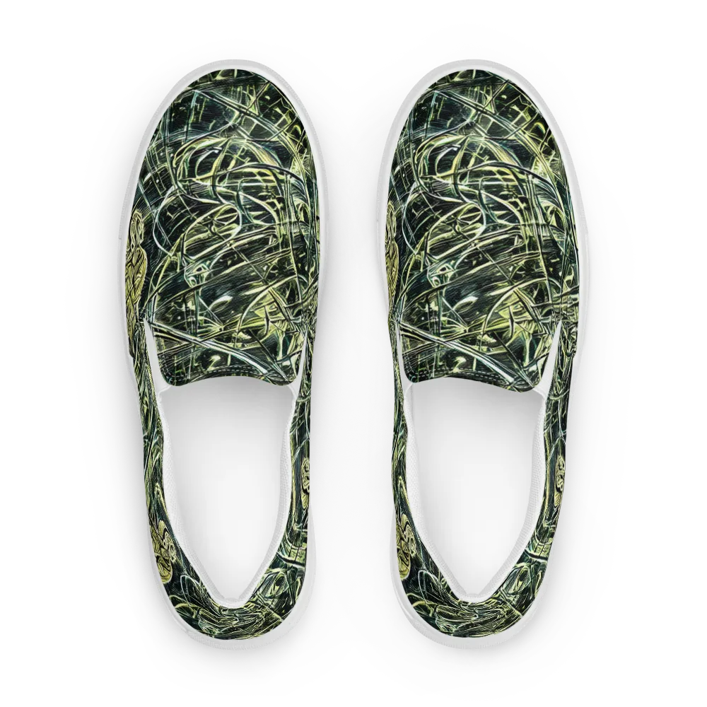 Botanical Machine on Women's Slip-On Canvas Shoes — Front