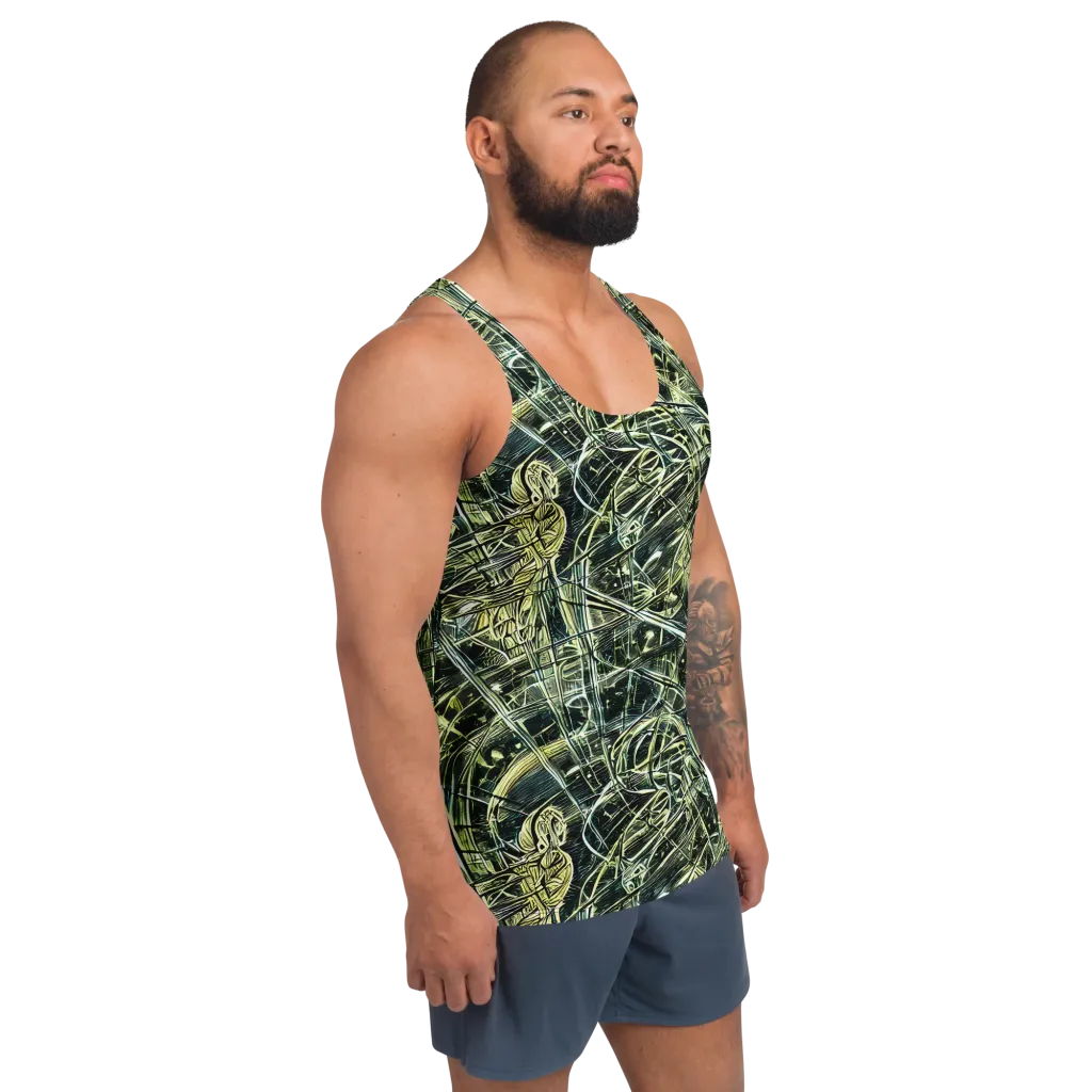 Botanical Machine on Men's Tank Top — Right Front