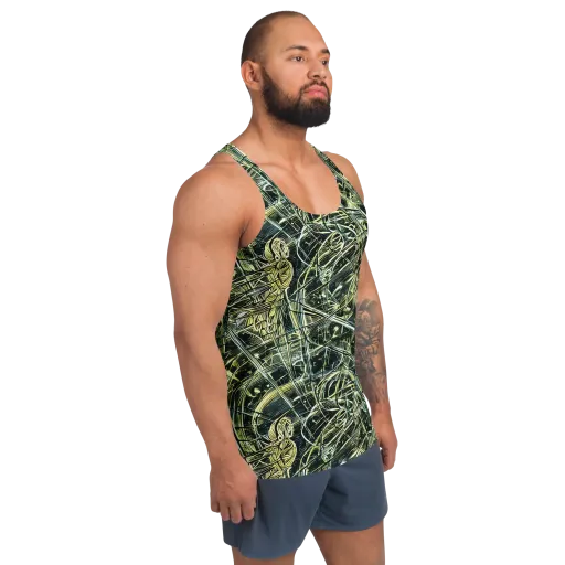 Botanical Machine on a Men's Tank Top