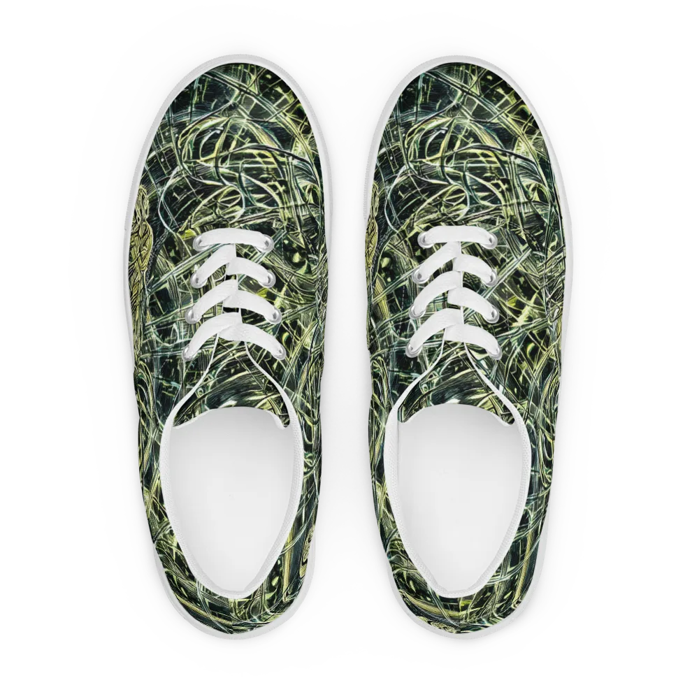 Botanical Machine on Men's Lace-Up Canvas Shoes — Front