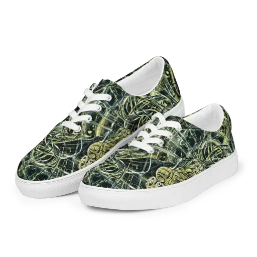 Botanical Machine on a Men's Lace-Up Canvas Shoes