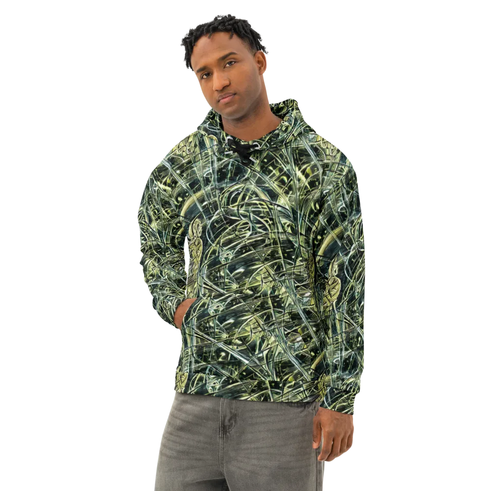Botanical Machine on Cotton Hoodie — Left Front