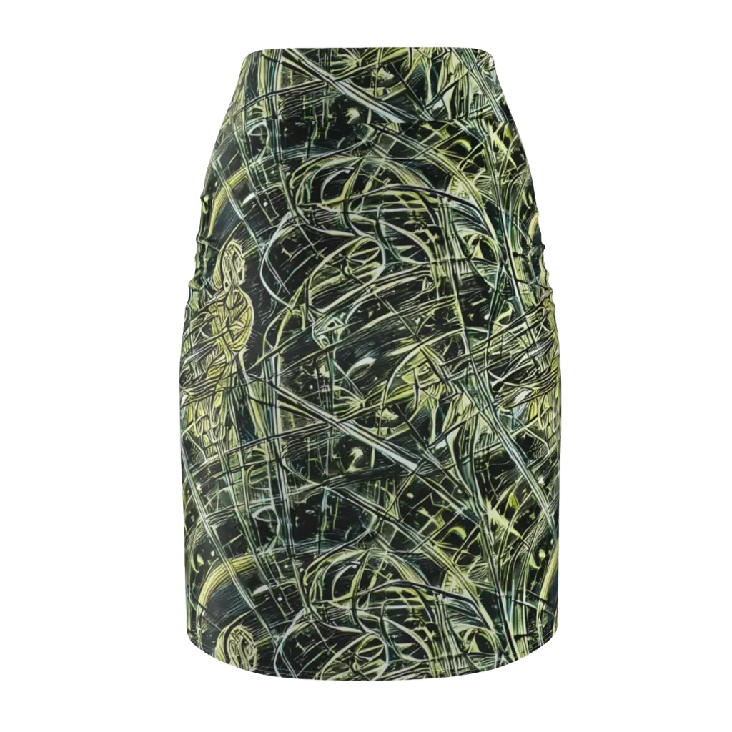 Botanical Machine on Pencil Skirt — Back