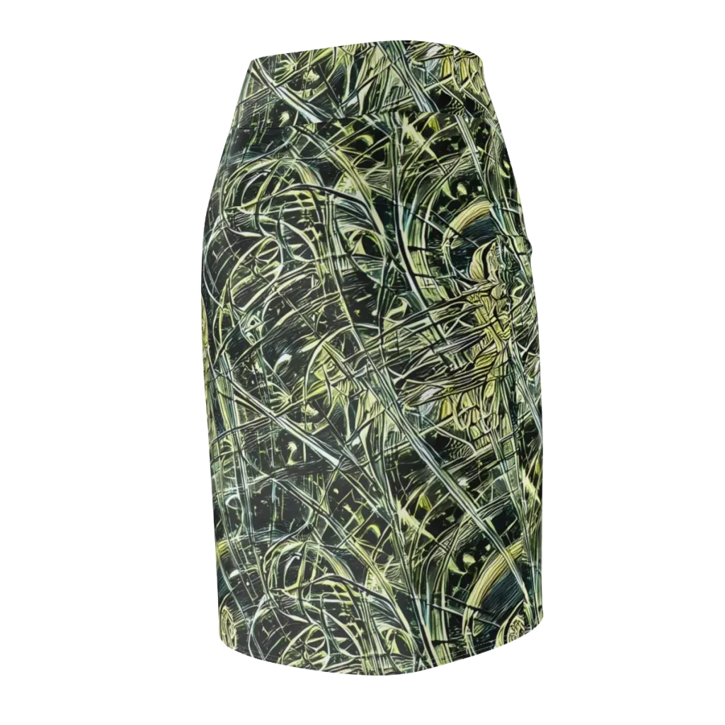 Botanical Machine on Pencil Skirt — Back Side