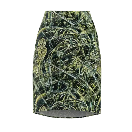 Botanical Machine on a Pencil Skirt