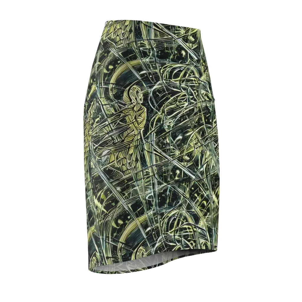 Botanical Machine on Pencil Skirt — Front Side