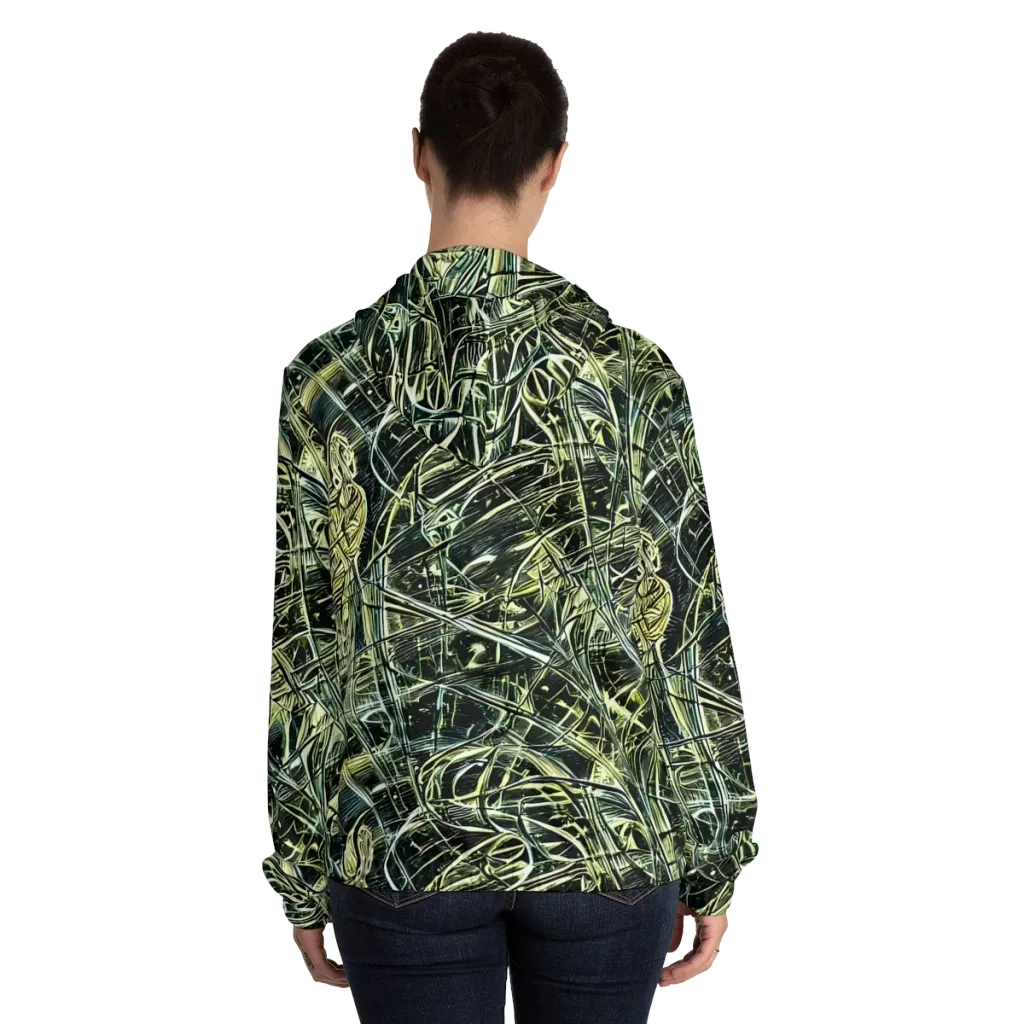 Botanical Machine on Women's Full-Zip Hoodie — Back On Person
