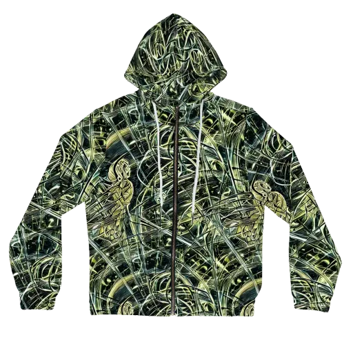 Botanical Machine on a Women's Full-Zip Hoodie