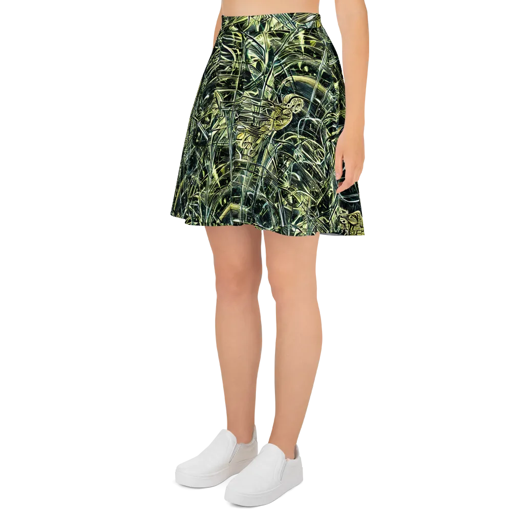 Botanical Machine on Skater Skirt — Left