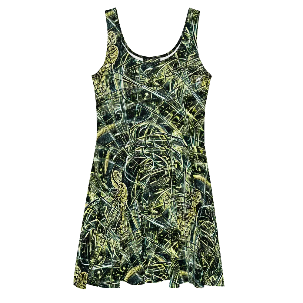 Botanical Machine on Skater Dress — Front