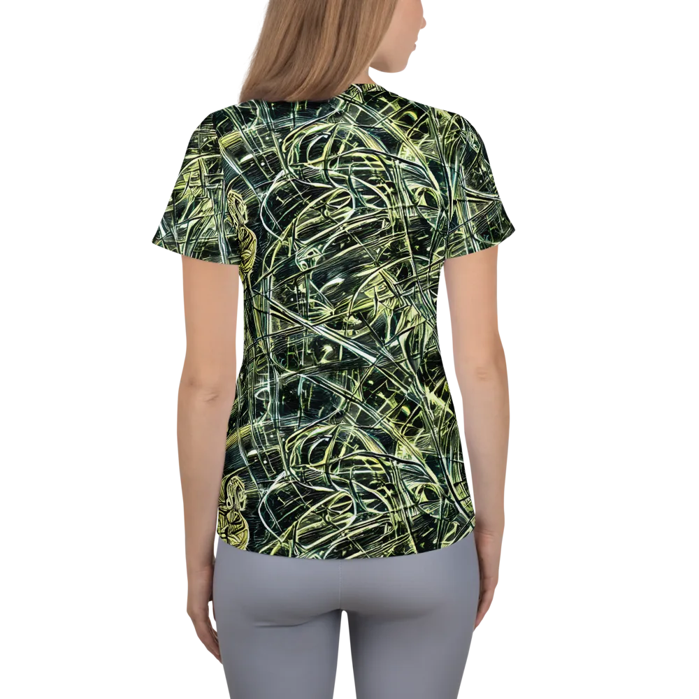 Botanical Machine on Women's Athletic T-Shirt — Back