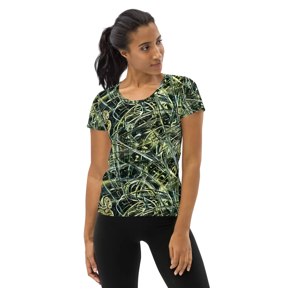 Botanical Machine on Women's Athletic T-Shirt — Front