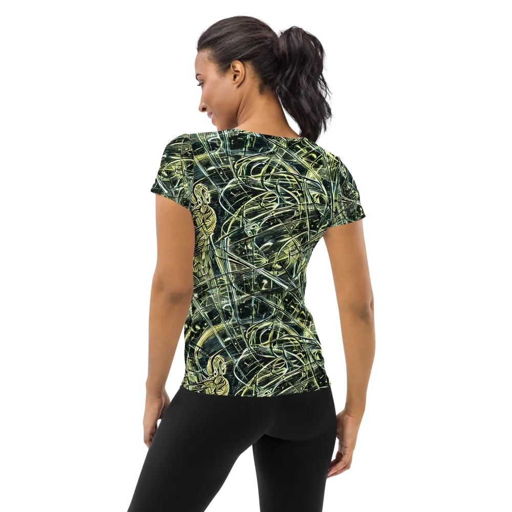 Botanical Machine on Women's Athletic T-Shirt — Back