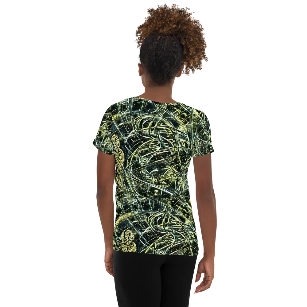 Botanical Machine on Women's Athletic T-Shirt — Back