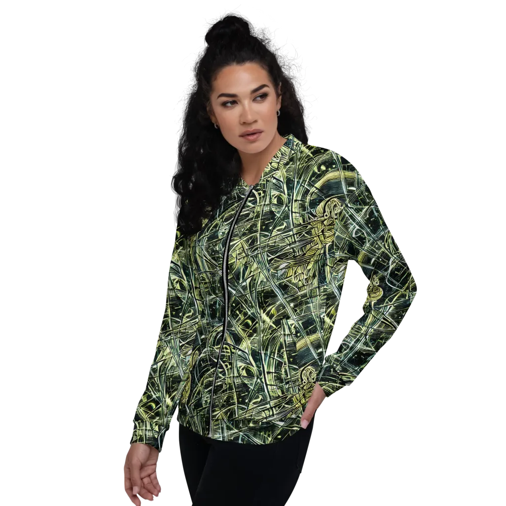 Botanical Machine on Bomber Jacket — Left