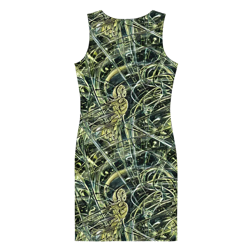 Botanical Machine on Bodycon Dress — Back