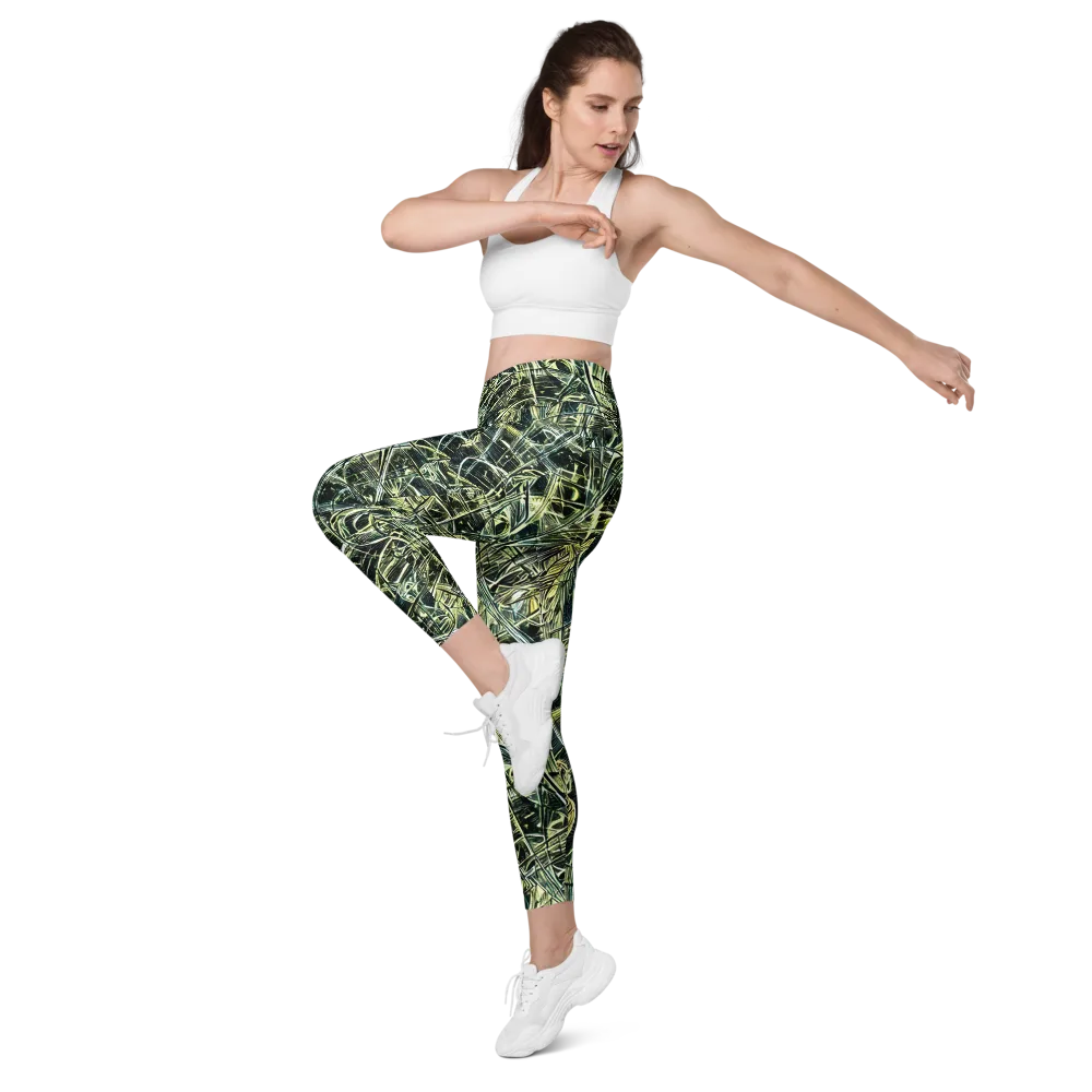 Botanical Machine on Leggings with Pockets — Left Front