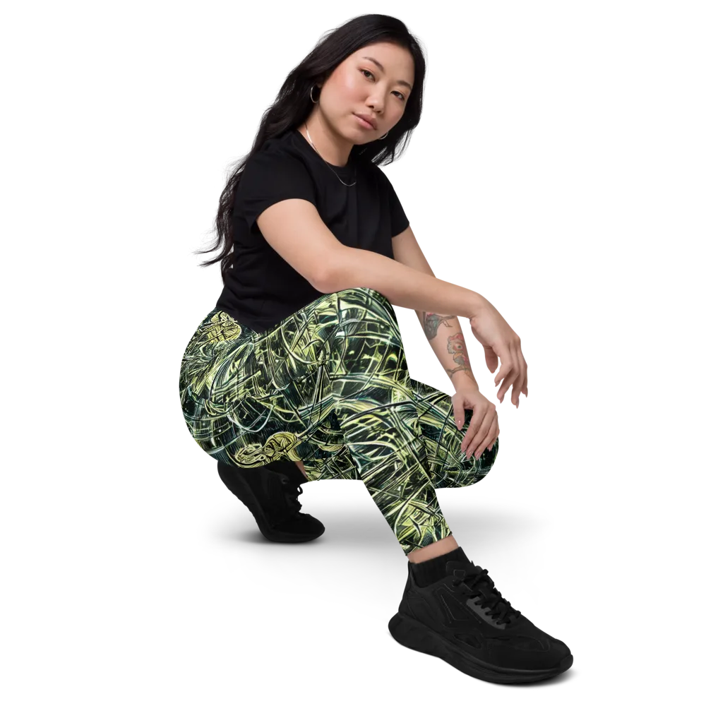 Botanical Machine on Leggings with Pockets — Right Front