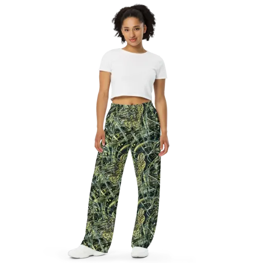 Botanical Machine on a Wide-Leg Pants