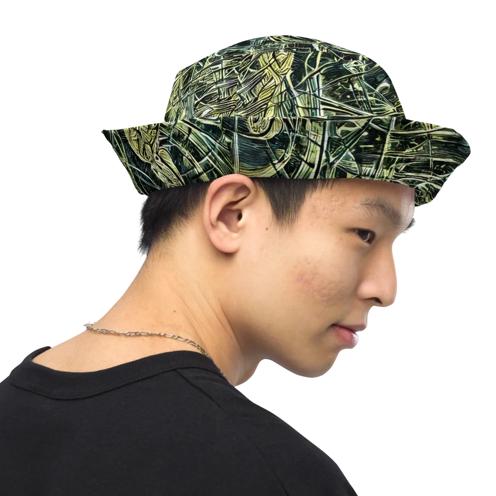 Botanical Machine on Reversible Bucket Hat — Right Outside