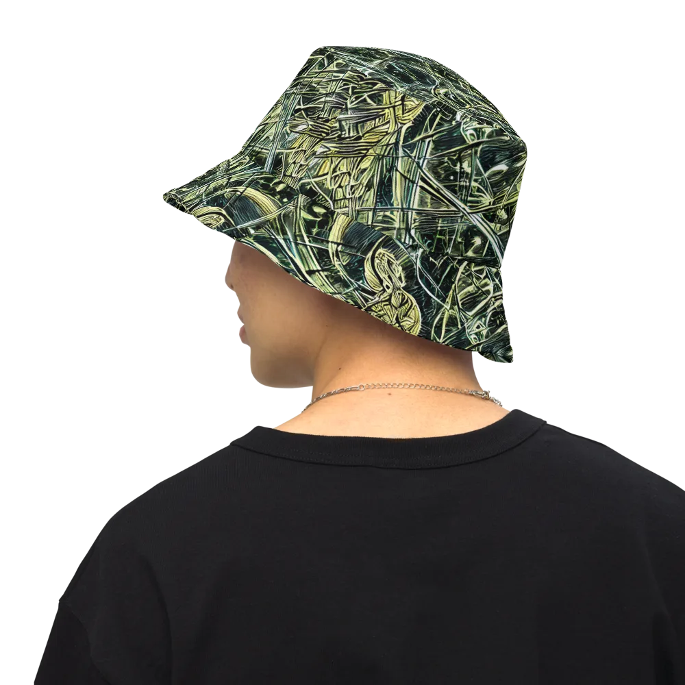 Botanical Machine on Reversible Bucket Hat — Back Inside