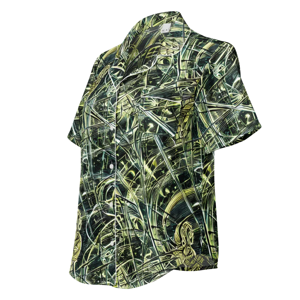 Botanical Machine on Women's Short Sleeve Pajama Top — Left Front
