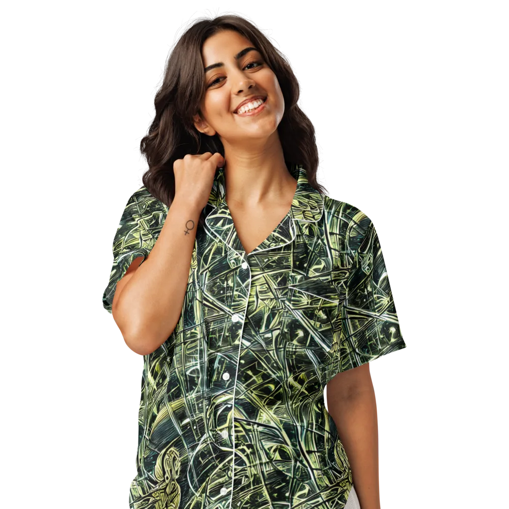 Botanical Machine on Women's Short Sleeve Pajama Top — Front