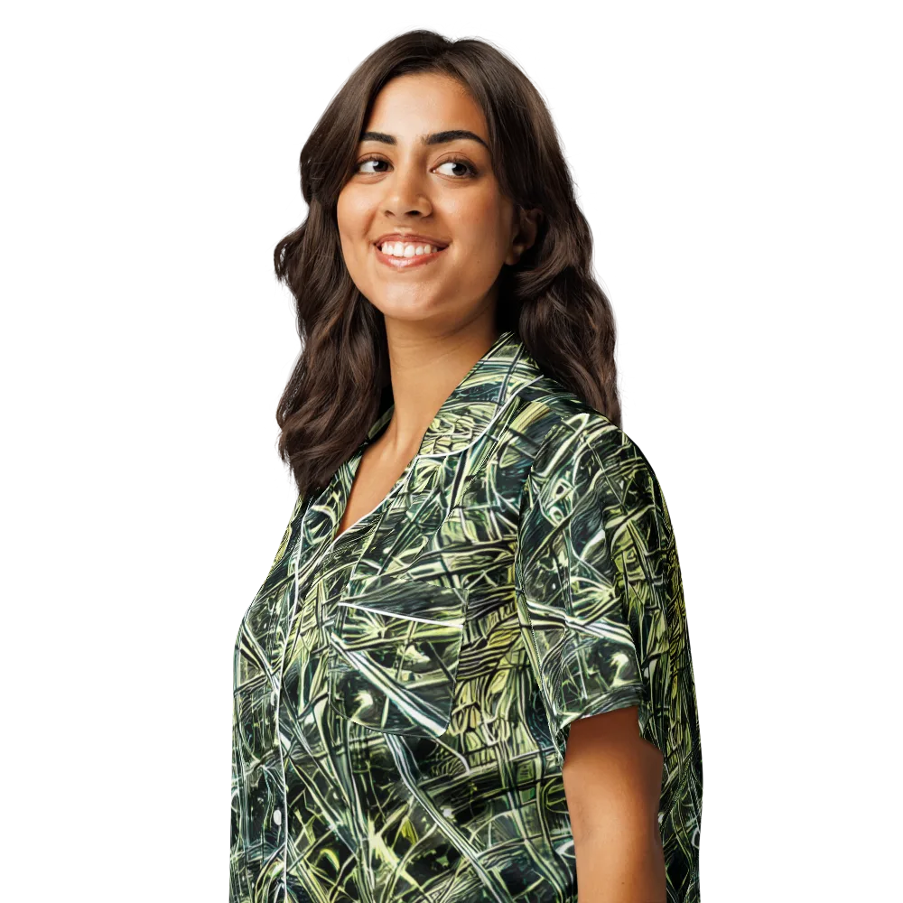 Botanical Machine on Women's Short Sleeve Pajama Top — Left Front