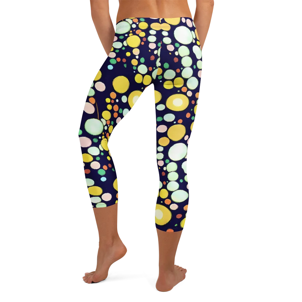 Cosmic Bubble Pop on Capri Leggings — Back