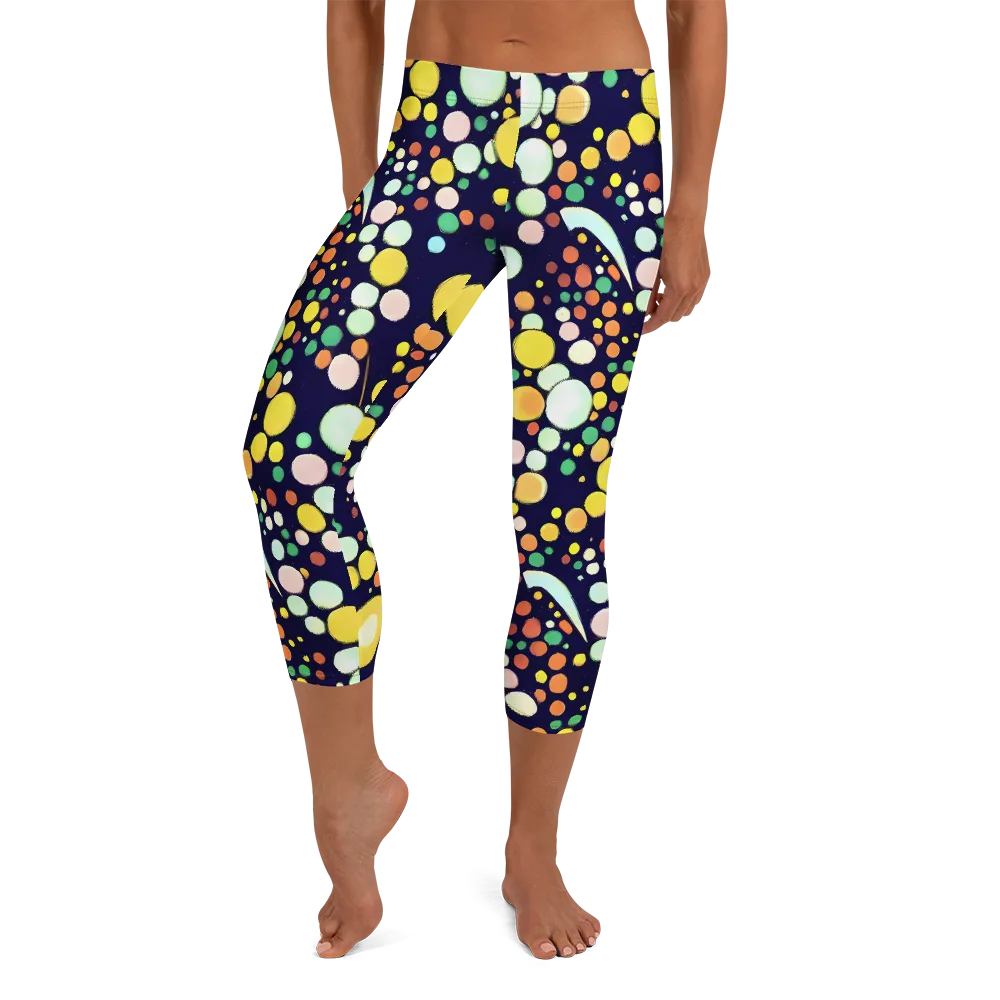 Cosmic Bubble Pop on Capri Leggings — Front