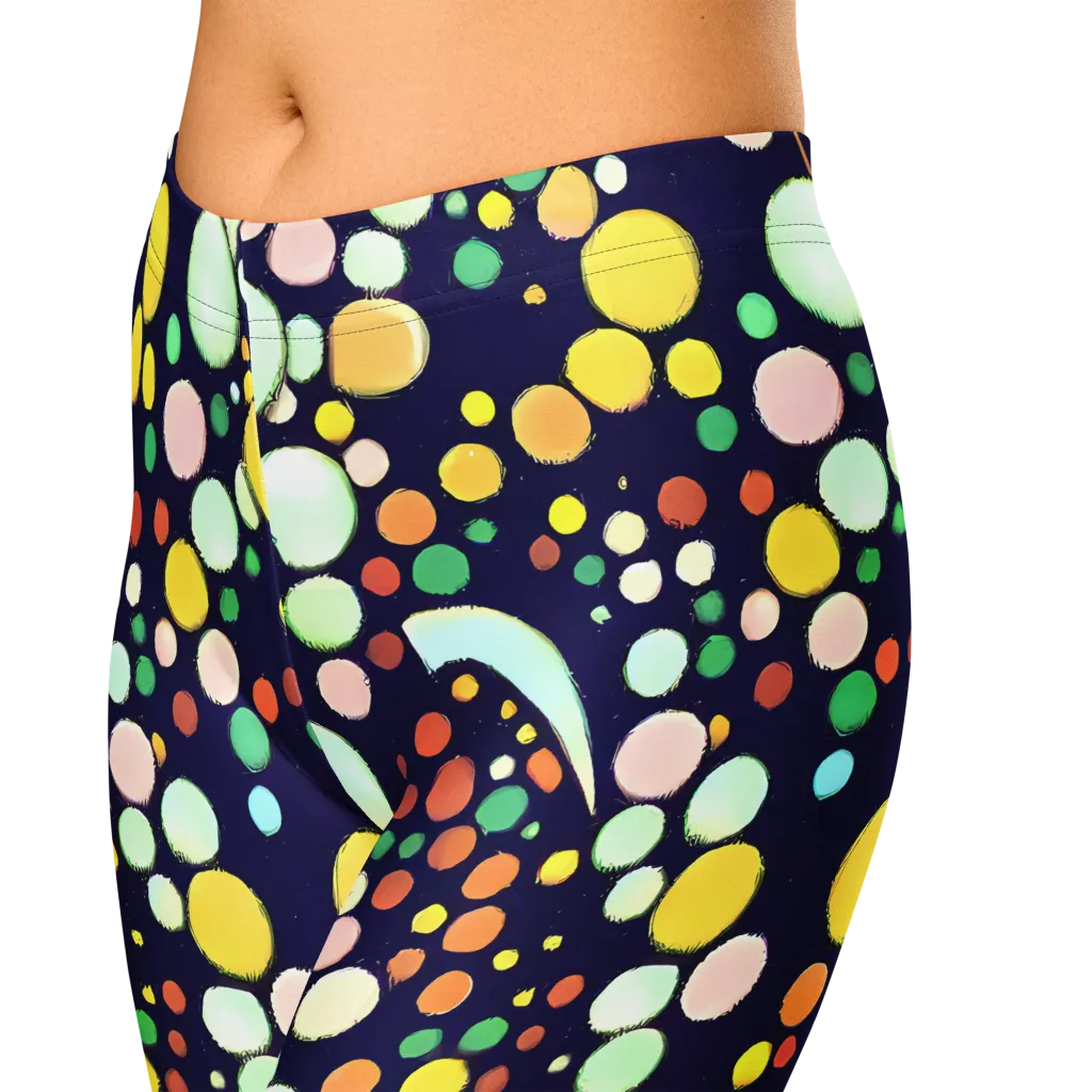 Cosmic Bubble Pop on Capri Leggings — Zoomed-in