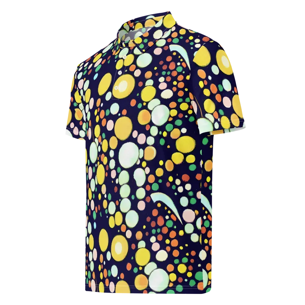 Cosmic Bubble Pop on Men's Slim Fit Polo Shirt — Left Front