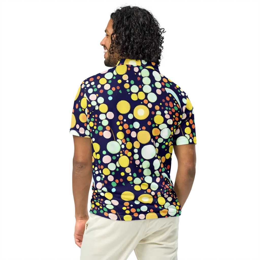Cosmic Bubble Pop on Men's Slim Fit Polo Shirt — Back