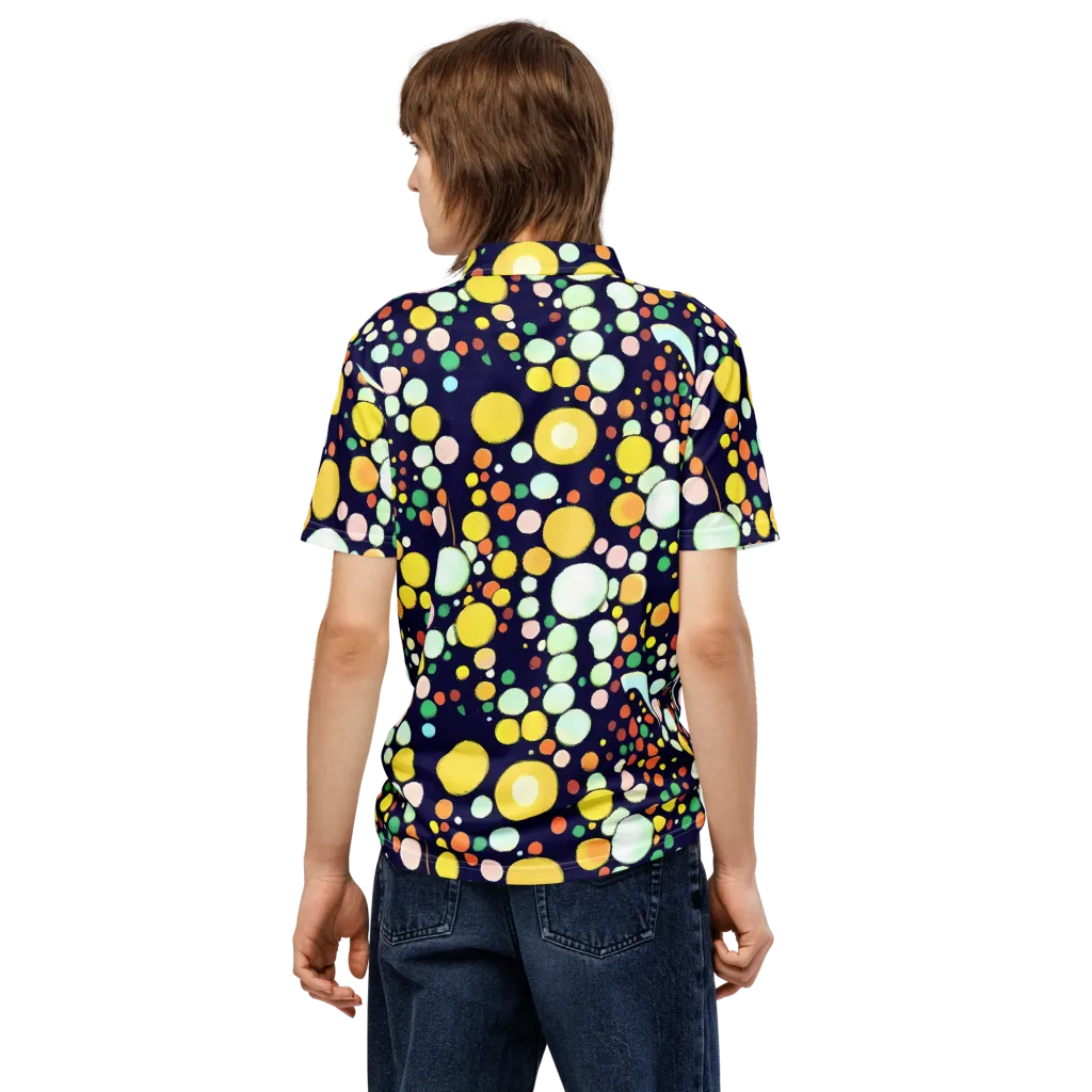 Cosmic Bubble Pop on Men's Slim Fit Polo Shirt — Back
