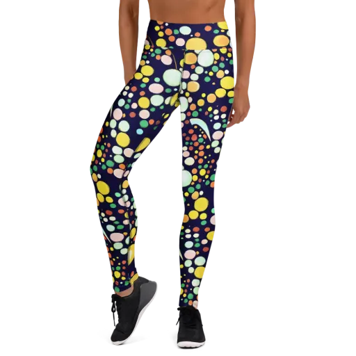 Cosmic Bubble Pop on a Yoga Leggings
