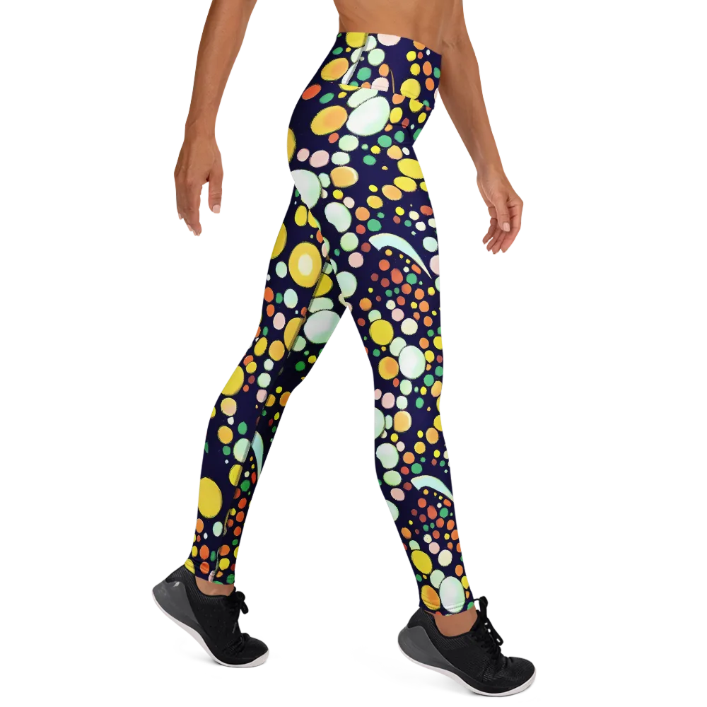 Cosmic Bubble Pop on Yoga Leggings — Right