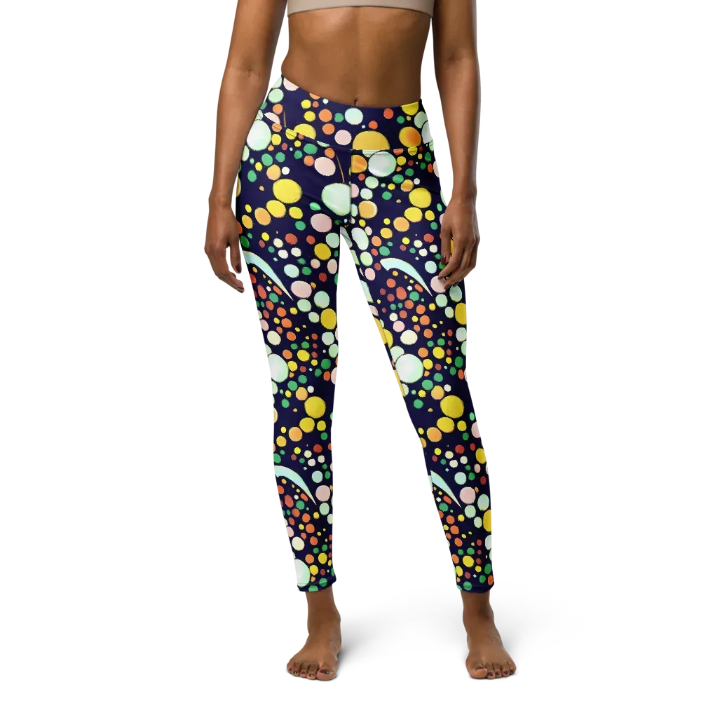Cosmic Bubble Pop on Yoga Leggings — Front