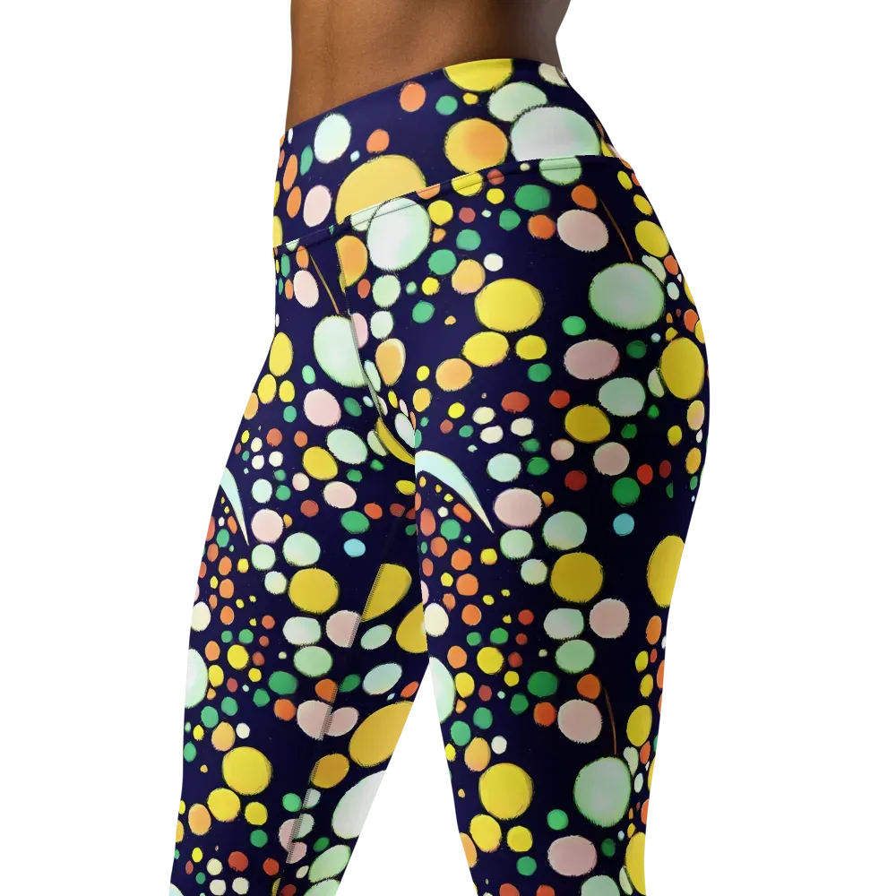 Cosmic Bubble Pop on Yoga Leggings — Left Front