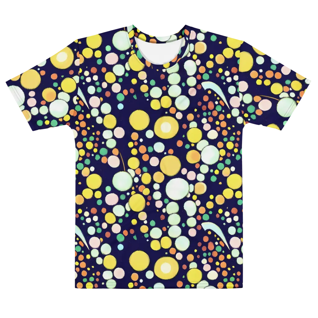 Cosmic Bubble Pop on Men's Cotton Crew Neck T-Shirt — Front