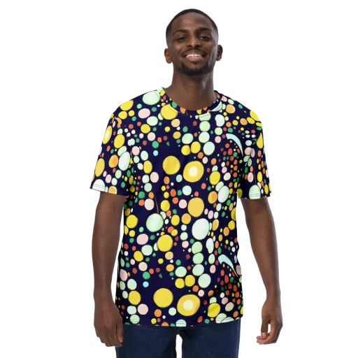 Cosmic Bubble Pop on a Men's Crew Neck T-Shirt