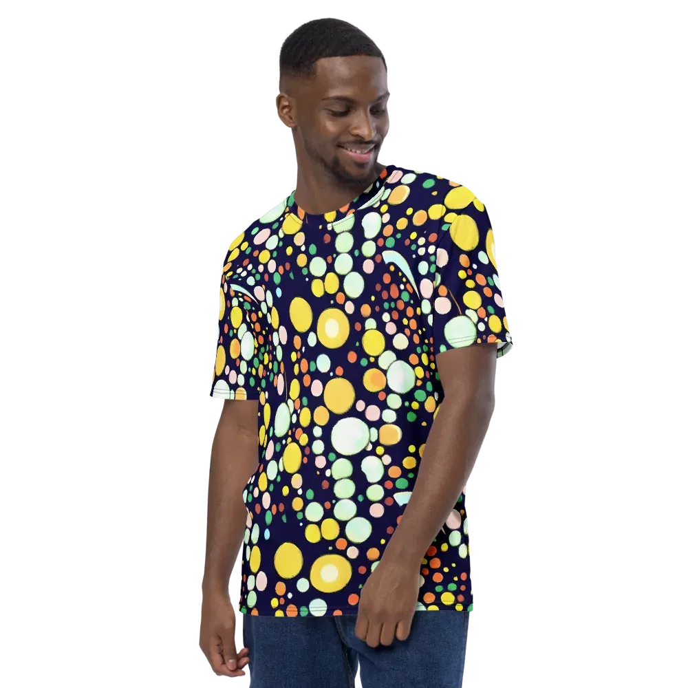 Cosmic Bubble Pop on Men's Crew Neck T-Shirt — Left